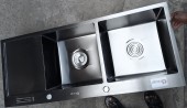 Satin Hand Made Kitchen Sink (1000x500mm) - Double Bow-Single Tray