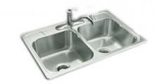 Complete set of Double Bow Kitchen Sink wit tap (850x485mm)